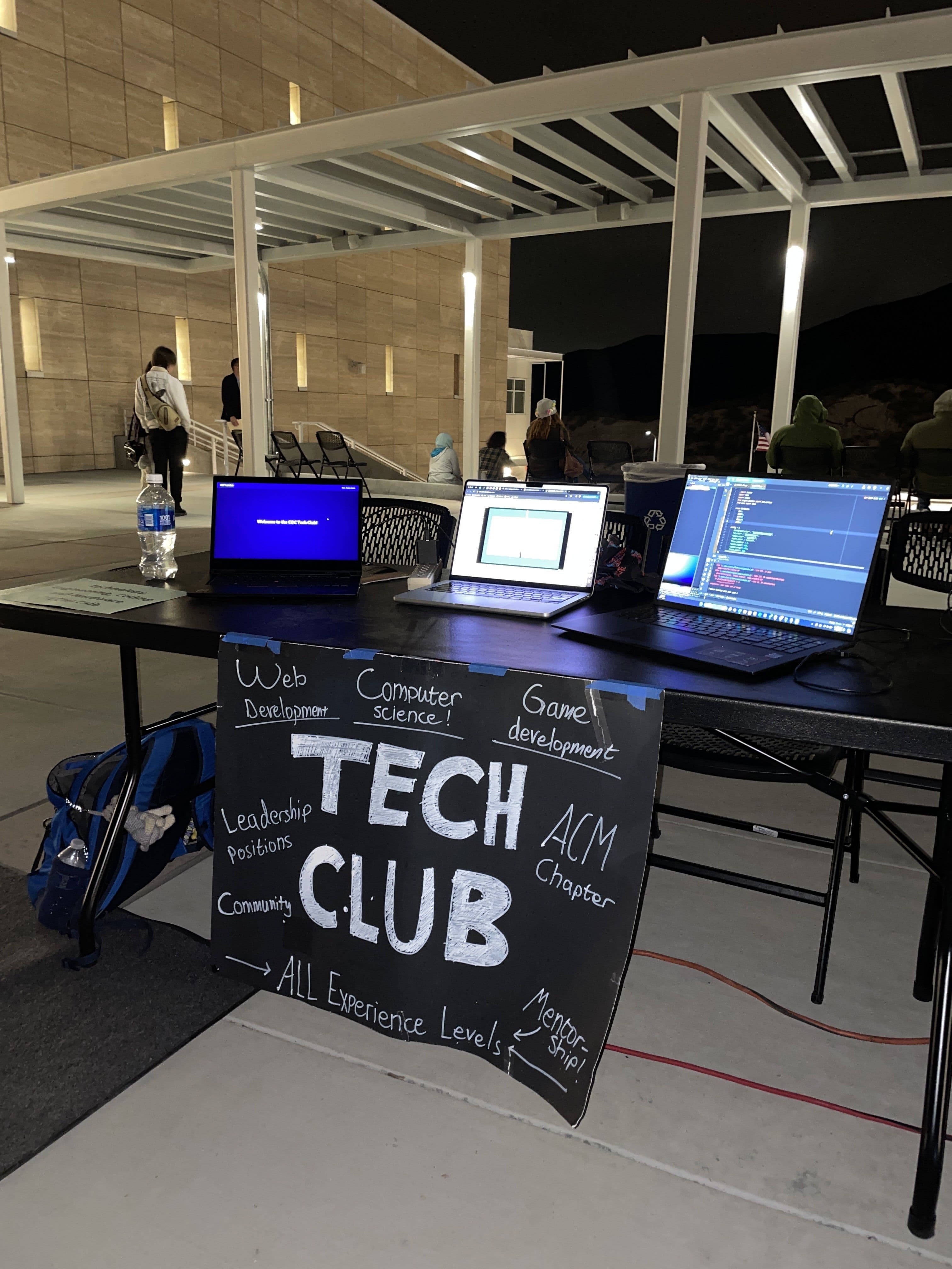 An image of the website's events page showcasing the date, time and location of a Club Meeting, the 2024 Spring Star Party, and a Bowling Event.